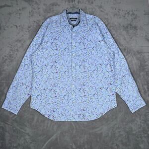 Bugatchi Classic Fit Floral Print Button-Down Shirt L